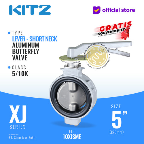 Butterfly Valve Alum , KITZ Fig. 10XJSME , 5" - 125mm , LEVER - SHORT