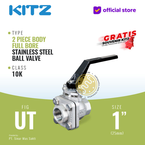 Ball Valve Full Bore SUS KITZ Fig. 10 UT , 1" - 25mm, Drat / Screw