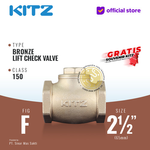 Lift Check Valve KITZ Fig. 150 F , 2 1/2" - 65A - 65mm , Drat / Screw