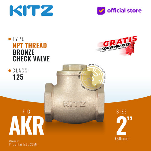 NPT Klep Tabok / Check Valve KITZ Fig. 125 AKR , 2" - 50mm , Drat