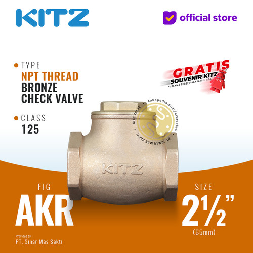 NPT Klep Tabok / Check Valve KITZ Fig. 125 AKR , 2 1/2" - 65mm , Drat