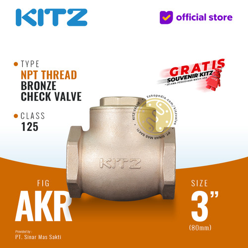 NPT Klep Tabok / Check Valve KITZ Fig. 125 AKR , 3" - 80mm , Drat