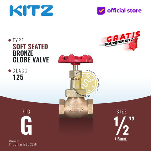 Globe Valve Soft Seat KITZ Fig. 125 G , 1/2"  - 15mm , Drat / Screw