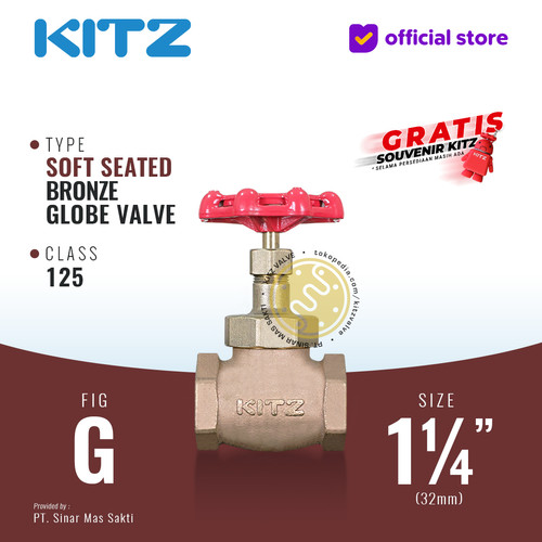 Globe Valve Soft Seat KITZ Fig. 125 G , 1 1/4" - 32mm , Drat / Screw