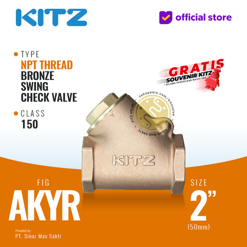 NPT Klep Tabok / Check Valve KITZ Fig. AK150YR , 2" - 50mm , Drat