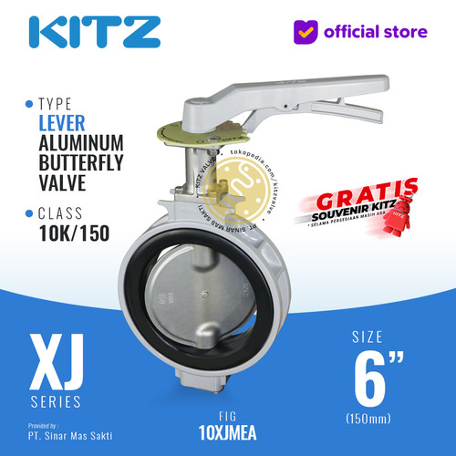 KITZ Aluminum Butterfly Valve Fig. 10XJMEA , 6" - 150A - 150mm , LEVER