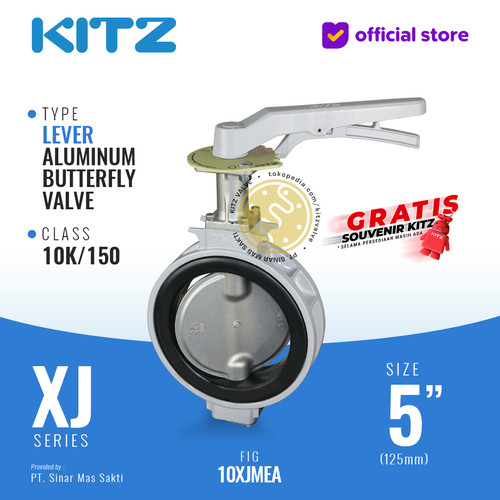 KITZ Aluminum Butterfly Valve Fig. 10XJMEA , 5" - 125A - 125mm , LEVER