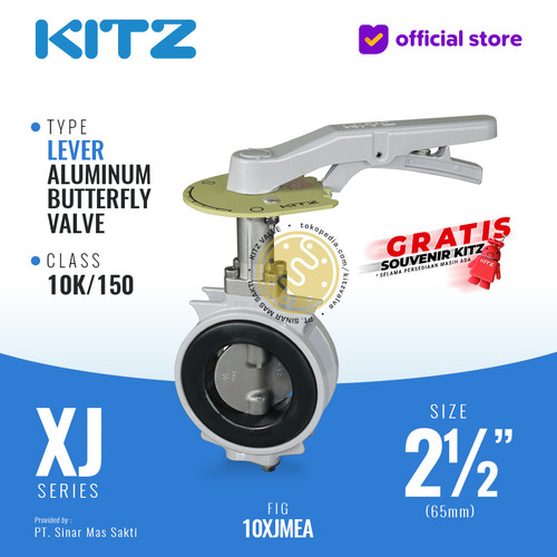 KITZ Aluminum Butterfly Valve Fig. 10XJMEA , 2 1/2" - 65mm , LEVER