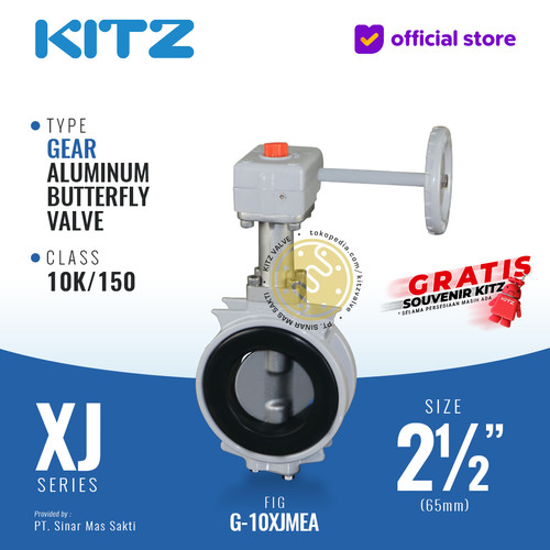 Butterfly Valve Aluminum KITZ Fig. G-10XJMEA , 2 1/2" - 65mm , GEAR