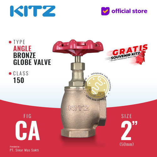 KITZ Angle Globe Valve Fig. 150 CA , 2" - 50A - 50mm , Drat / Screw