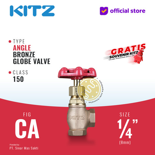 KITZ Angle Globe Valve Fig. 150 CA , 1/4" - 8A - 8mm , Drat / Screw