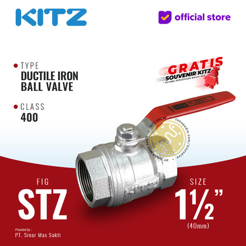 KITZ Ductile Ball Valve Fig. 400 STZ , 1 1/2" - 40mm , Drat Screw