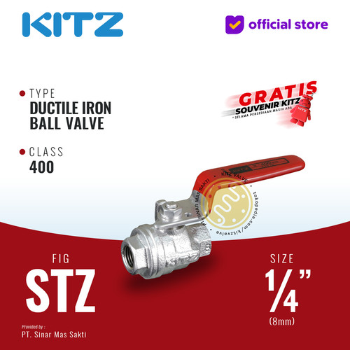 KITZ Ductile Ball Valve Fig. 400 STZ , 1/4" - 8A - 8mm , Drat Screw