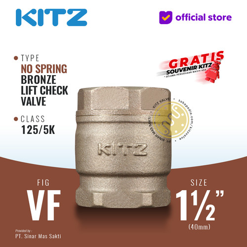 KITZ Tusen Klep Lift Check Valve Fig. 125 VF , 1 1/2" - 40mm , Drat