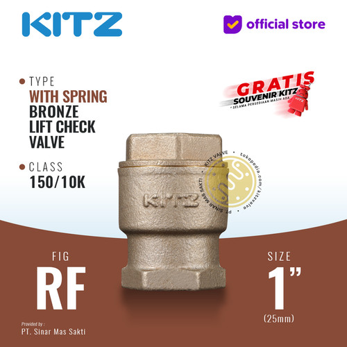 KITZ Tusen Klep Lift Check Valve w. Spring Fig. 150 RF , 1" - 25mm