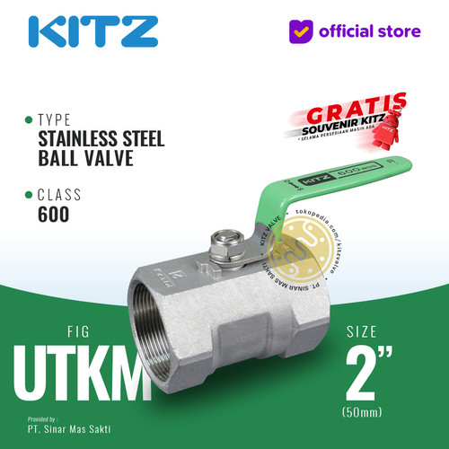 KITZ Stainless Ball Valve Fig. 600 UTKM , 2" - 50A - 50mm , Drat Screw