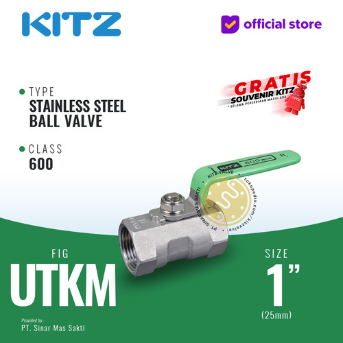 KITZ Stainless Ball Valve Fig. 600 UTKM , 1" - 25A - 25mm , Drat Screw