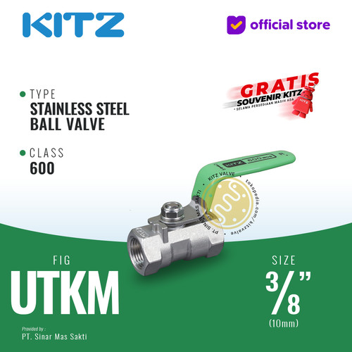 KITZ Stainless Ball Valve Fig. 600 UTKM , 3/8" - 10mm , Drat Screw