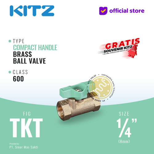 KITZ Compact Ball Valve Fig. 600 TKT, 1/4" - 8A - 8mm , Drat Screw