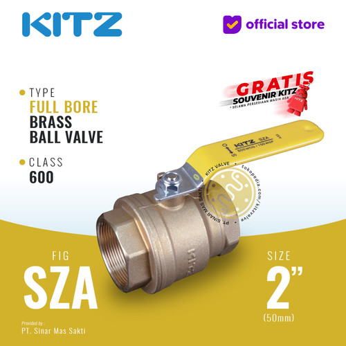 KITZ Full Port Ball Valve Fig. 600 SZA , 2" - 50A - 50mm , Drat Screw