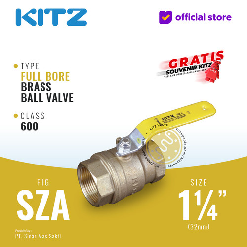 KITZ Full Port Ball Valve Fig. 600 SZA , 1 1/4" - 32mm , Drat Screw