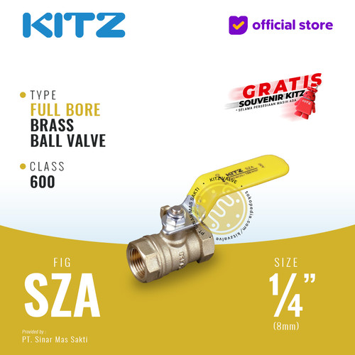 KITZ Full Port Ball Valve Fig. 600 SZA , 1/4" - 8A - 8mm , Drat Screw