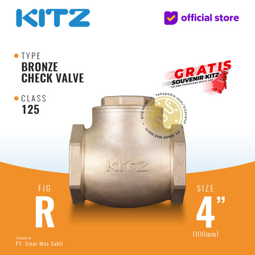 Klep Tabok / Check Valve KITZ Fig. 125 R, 4" - 100mm , Drat / Screw