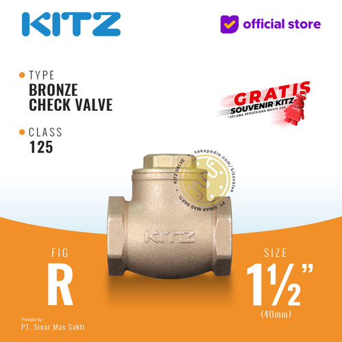 Klep Tabok / Check Valve KITZ Fig. 125 R, 1 1/2" - 40mm , Drat / Screw