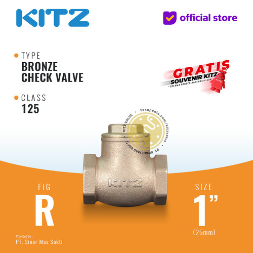 Klep Tabok / Check Valve KITZ Fig. 125 R, 1" -25mm , Drat / Screw