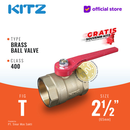 KITZ Brass Ball Valve Fig. 400 T , 2 1/2" - 65A - 65mm , Drat / Screw