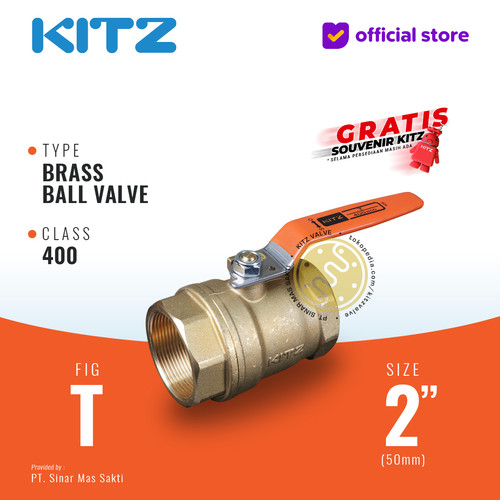 KITZ Brass Ball Valve Fig. 400 T , 2" - 50A - 50mm , Drat / Screw