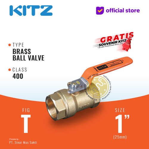 KITZ Brass Ball Valve Fig. 400 T , 1" - 25A - 25mm , Drat / Screw