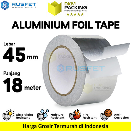 Lakban Aluminium Foil Tape Isolasi Waterproof Tahan Panas RUSFET