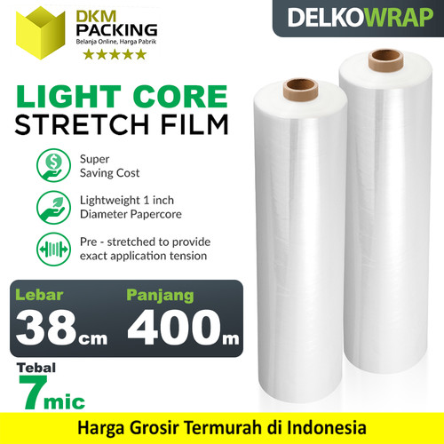 Plastik Wrapping Premium LIGHTCORE Stretch Film Bening 38cm x 400m