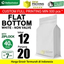 Flat Bottom Putih Ziplock Standing Pouch Plastik Kemasan 12x20cm