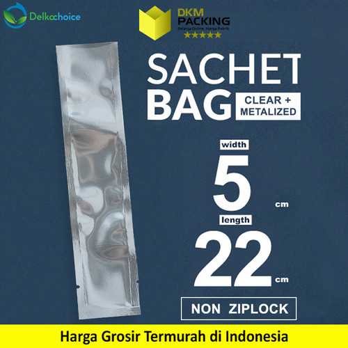 Plastik Sachet Bag Transmetz Kemasan Makanan Non Ziplock 5x22cm