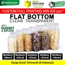 Plastik Kemasan Snack Flat Bottom Clear Bening Transparan Delkochoice