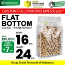 Flat Bottom Clear Bening Transparan Plastik Kemasan Makanan 16x24cm