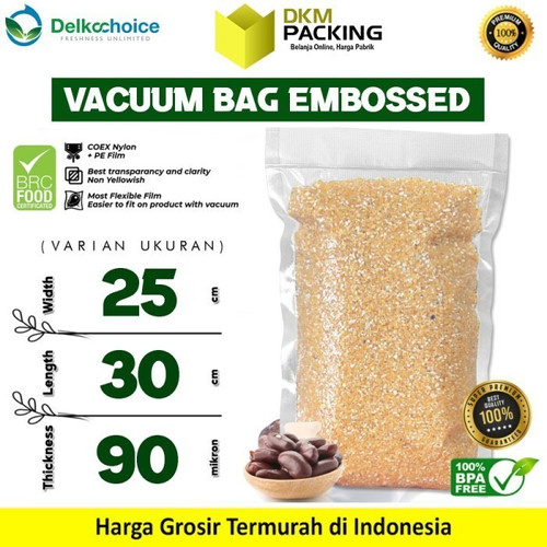 Vacuum Bag Makanan EMBOSSED 25x30 cm Vakum Plastik BINTIK DELKOCHOICE