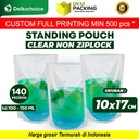 Kemasan Standing Pouch Nylon Clear NON Ziplock Plastik Cairan 10x17 cm