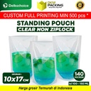 Standing Pouch Bening Clear Nylon NON Ziplock Kemasan Cairan 10x17 cm