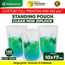 Standing Pouch Bening Clear Nylon 10x17 cm Kemasan Cairan NON ZIPLOCK