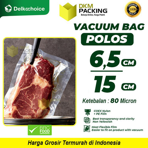 Vacuum Bag Makanan 6.5x15cm POLOS Plastik Vakum SMOOTH DELKOCHOICE