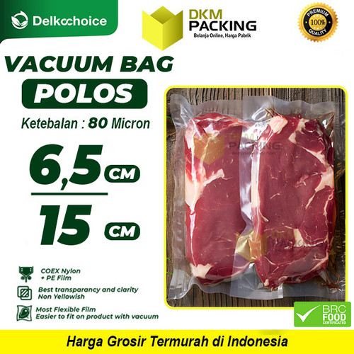 Vacuum Bag Makanan POLOS 6.5x15cm Vakum Plastik SMOOTH DELKOCHOICE