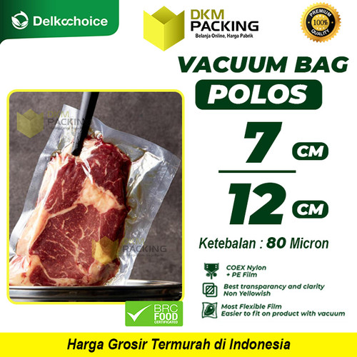 Vacuum Bag Makanan POLOS 7x12cm Plastik Vakum SMOOTH DELKOCHOICE