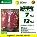 Vacuum Bag Makanan 7x12cm POLOS Vakum Plastik SMOOTH DELKOCHOICE