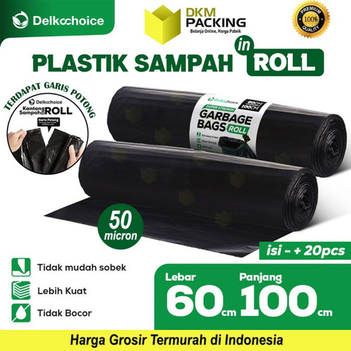 Kantong Plastik Sampah Roll Jumbo Tebal TrashBag Delkochoice 60x100cm