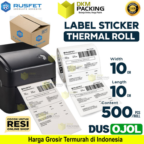 Thermal Label Stiker Paper Roll Resi Online Shop RUSFET / DUS OJOL