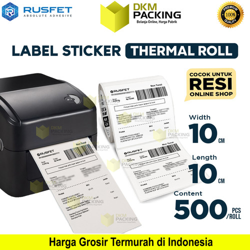 Thermal Label Sticker Paper Roll Barcode Resi Online Shop RUSFET