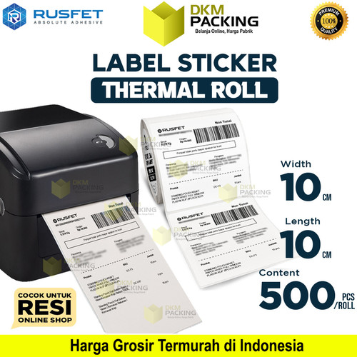 Label Sticker Thermal Paper Roll Barcode Resi Online Shop RUSFET